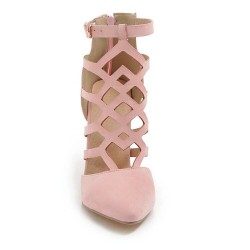 Sexy suede high heels - pumps - with a zipper and a buckleHigh heels