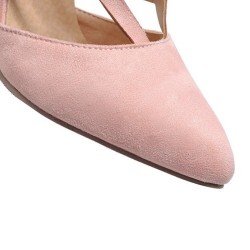 Sexy suede high heels - pumps - with a zipper and a buckleHigh heels