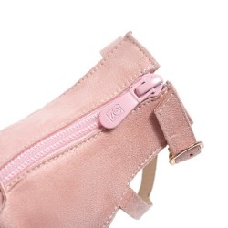 Sexy suede high heels - pumps - with a zipper and a buckleHigh heels