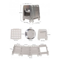Outdoor / picnic / camping stove - foldable - with a tray - stainless steelSurvival tools