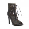 Sexy high heels pumps - ankle length - open toe - lace-up - with a back zipperHigh heels