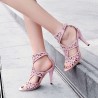 Sexy hollow pumps - high heel sandals - with an ankle strapHigh heels