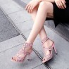 Sexy hollow pumps - high heel sandals - with an ankle strapHigh heels