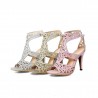 Sexy hollow pumps - high heel sandals - with an ankle strapHigh heels