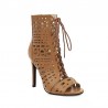 Sexy high heels pumps - ankle length - open toe - lace-up - with a back zipperHigh heels