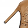 Sexy high heels pumps - ankle length - open toe - lace-up - with a back zipperHigh heels