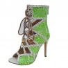 Sexy high heel ankle boots - hollow-out - lace-up - back zipperHigh heels