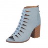 Cross-tied high heel pumps - denim - ankle length - back zipperHigh heels