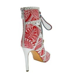 Sexy high heel ankle boots - hollow-out - lace-up - back zipperHigh heels