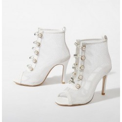 Sexy mesh high heels - lace-up - ankle lengthHigh heels