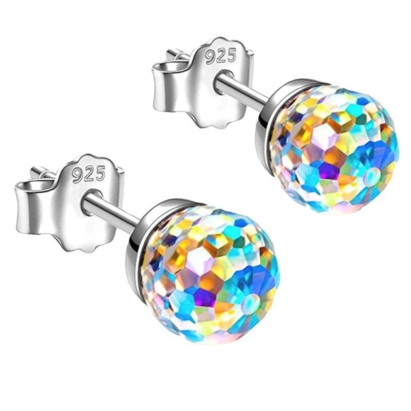 Small stud earrings - crystal disco ballEarrings