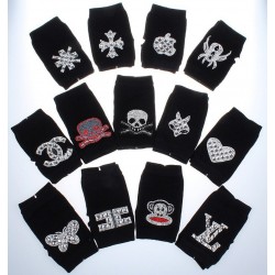 Knitted gloves - fingerless - rivets - diamonds - skullGloves