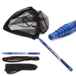Telescopic fishing rod - extendable - with fishing net - 210cmFishing rods