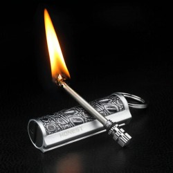 Vintage metal lighter - kerosene oil - with keyringLighters