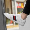 Fashionable sports sneakers - genuine leather - lightweight - with breathable meshShoes