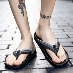 Leather sandals - beach flip flops - striped designSlippers