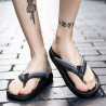 Leather sandals - beach flip flops - striped designSlippers