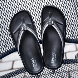 Leather sandals - beach flip flops - striped designSlippers