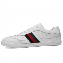 Fashionable sports sneakers - genuine leather - lightweight - with breathable meshShoes