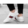 Fashionable sports sneakers - genuine leather - lightweight - with breathable meshShoes