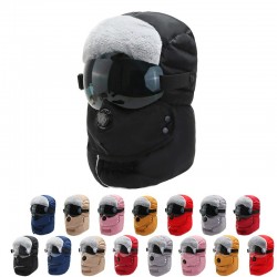 Warm winter hat - with goggles - ears / mouth protection / air valve - waterproof balaclavaMouth masks