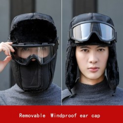 Warm winter hat - with goggles - ears / mouth protection - full face maskMouth masks