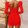 Sexy backless long sleeve mini dressDresses