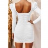Sexy backless long sleeve mini dressDresses
