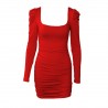 Sexy backless long sleeve mini dressDresses