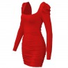 Sexy backless long sleeve mini dressDresses
