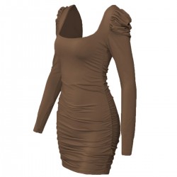 Sexy backless long sleeve mini dressDresses