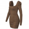 Sexy backless long sleeve mini dressDresses
