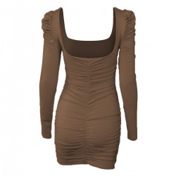 Sexy backless long sleeve mini dressDresses