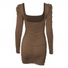 Sexy backless long sleeve mini dressDresses