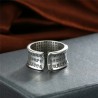 Buddhism heart sutra & lotus - ring - resizable - 925 sterling silverRings