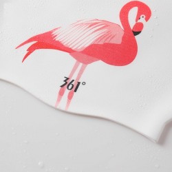 Swimming cap with flamingo - ear / long hair protection - siliconeSwimming