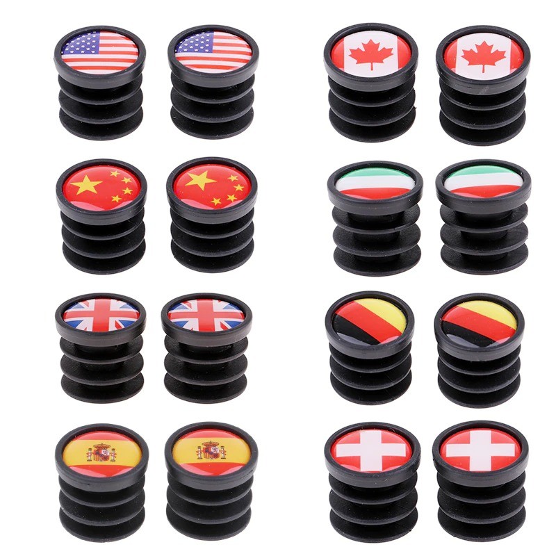 Bicycle handlebar ends - plugs - 22mm - national flagsRepair