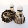 Badminton shuttlecocks - white / black goose feather - 6 - 12 piecesBadminton