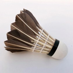 Badminton shuttlecocks - white / black goose feather - 6 - 12 piecesBadminton