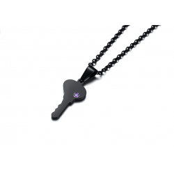 Heart & key - with crystals - necklace - unisex - for him & herNecklaces