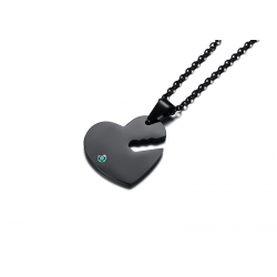 Heart & key - with crystals - necklace - unisex - for him & herNecklaces