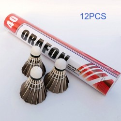 Badminton shuttlecocks - white / black goose feather - 6 - 12 piecesBadminton