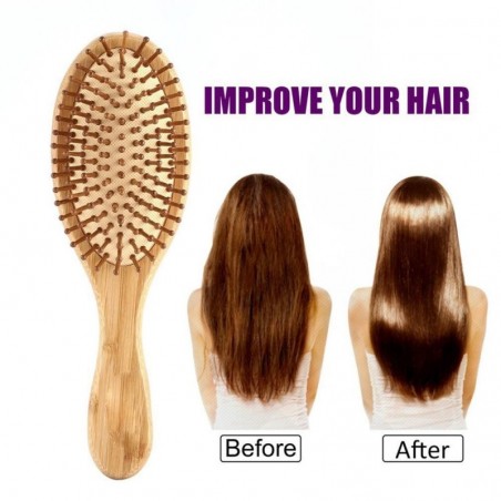 Wooden hair comb - anti-static - scalp massageBrushes