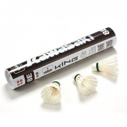 Kawasaki - King 8E - badminton shuttlecock - goose feather - speed 76 / 77 - 12 piecesBadminton