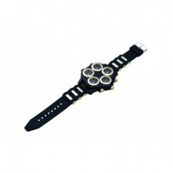 Fashionable sports watch - five time zone - large dial - silicone strapWatches