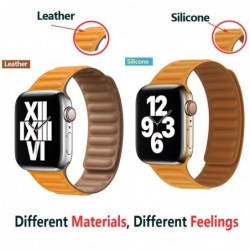 Apple watch - silicone / leather magnetic strap - 38mm - 42mmAccessories