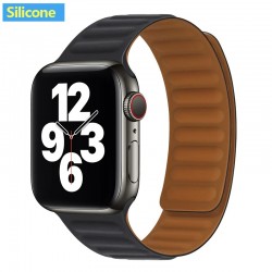 Apple watch - silicone / leather magnetic strap - 38mm - 42mmAccessories