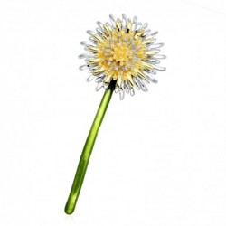 Green dandelion flower - broochBrooches