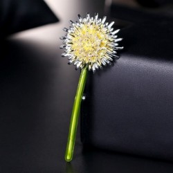 Green dandelion flower - broochBrooches