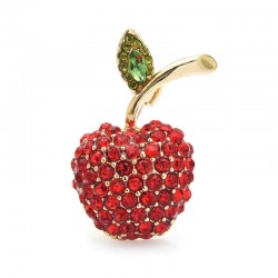 Red cherry with crystals - broochBrooches